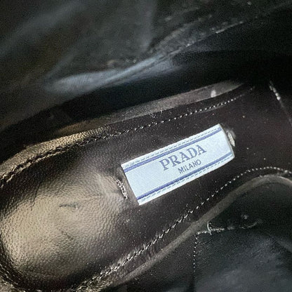 Prada Short Boots 36 Women's - Black X Silver X Clear Bijou