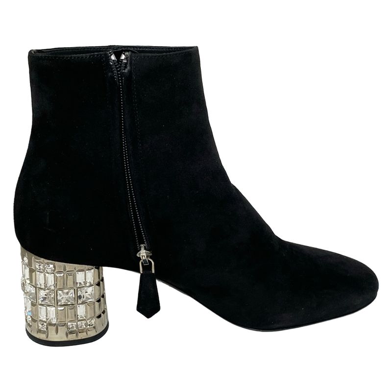 Prada Short Boots 36 Women's - Black X Silver X Clear Bijou