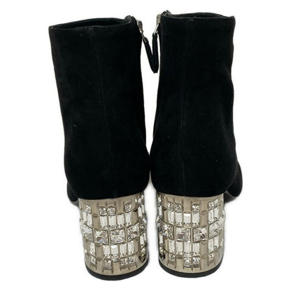 Prada Short Boots 36 Women's - Black X Silver X Clear Bijou