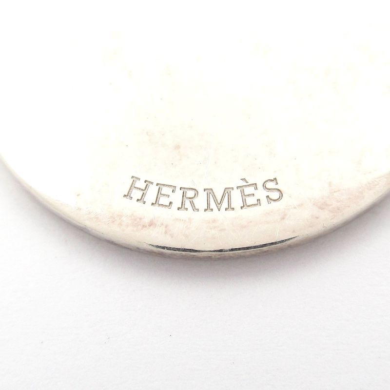 Hermes Necklace Exlibris MM Silver X 18k Pink Gold