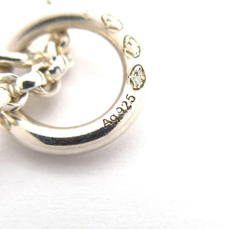 Hermes Necklace Exlibris MM Silver X 18k Pink Gold