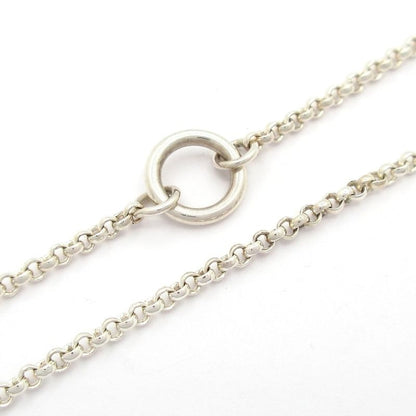 Hermes Necklace Exlibris MM Silver X 18k Pink Gold