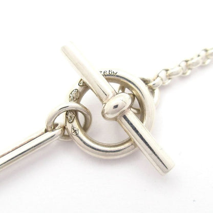 Hermes Necklace Exlibris MM Silver X 18k Pink Gold