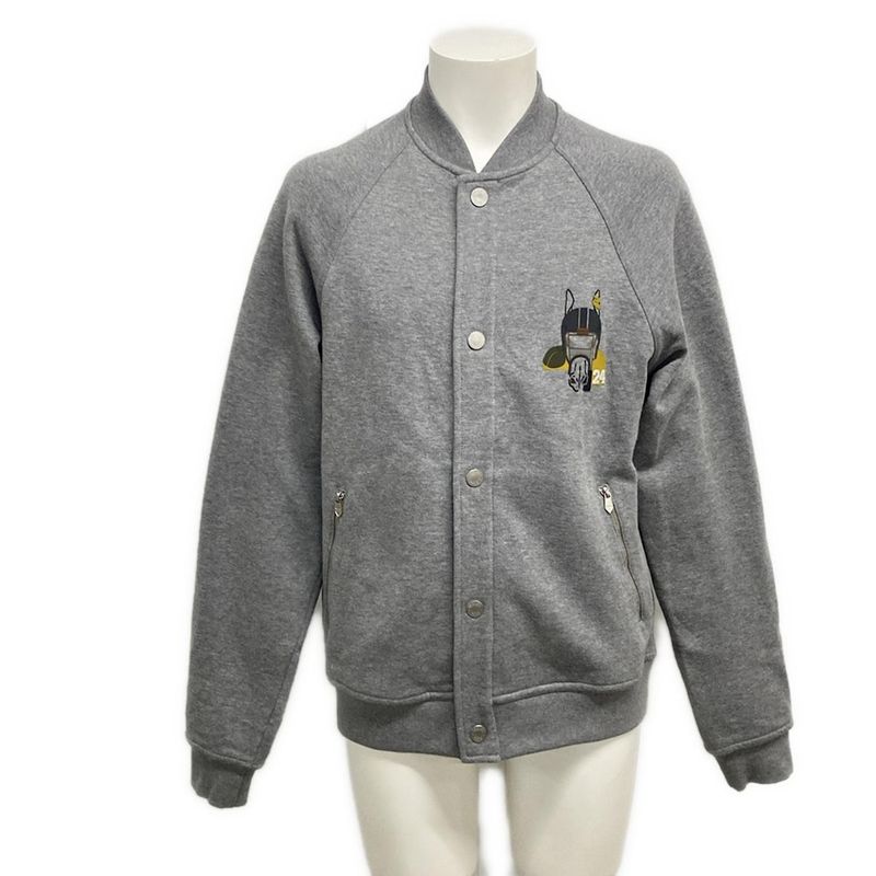 Hermes Blouson Size XS Men's - Gray Long Sleeve Serie Button Brushed Lining