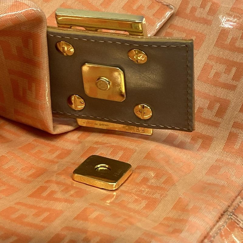 Fendi Handbag Mamma Bucket Zucca Pattern 26424 Orange Leather