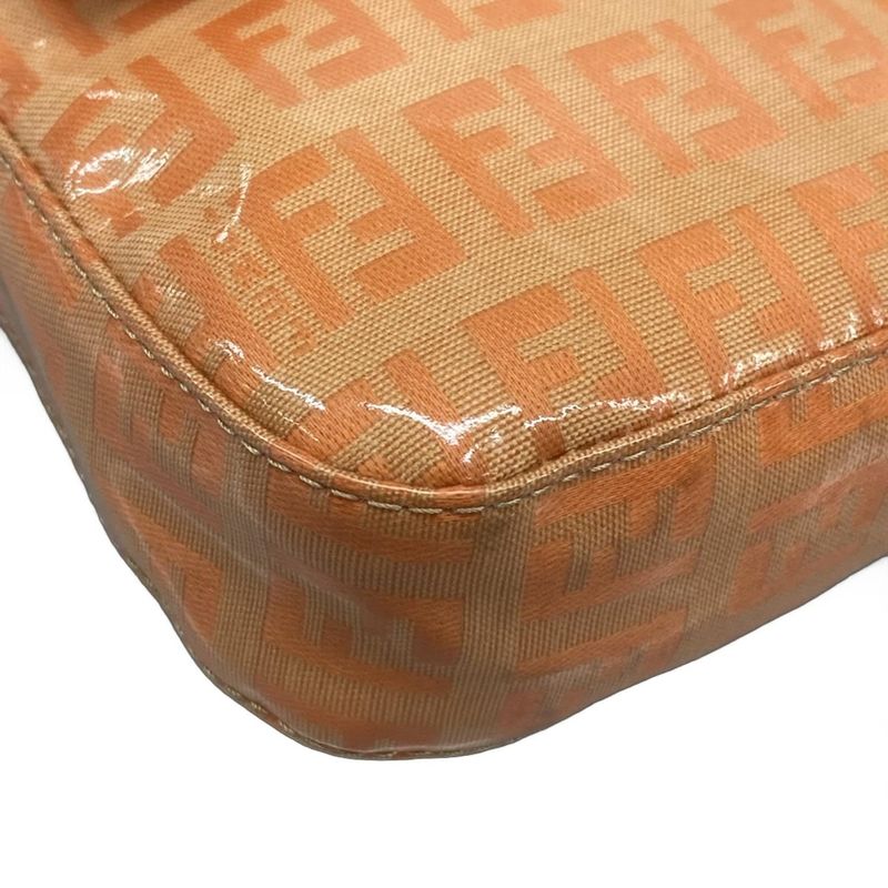 Fendi Handbag Mamma Bucket Zucca Pattern 26424 Orange Leather