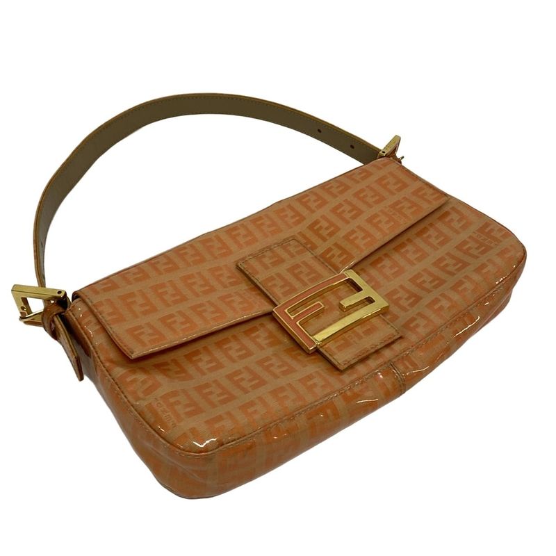 Fendi Handbag Mamma Bucket Zucca Pattern 26424 Orange Leather