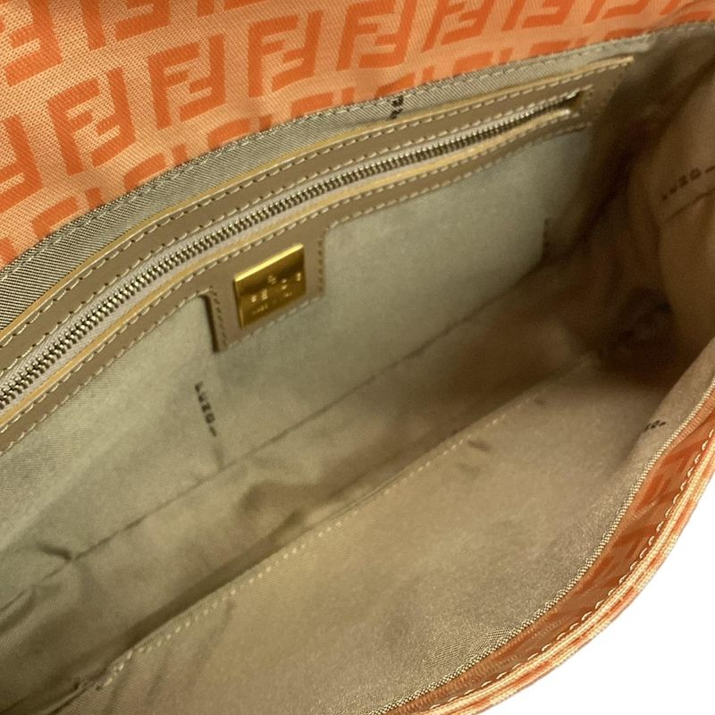 Fendi Handbag Mamma Bucket Zucca Pattern 26424 Orange Leather
