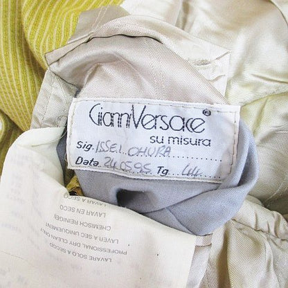 Gianni Versace Gianni Versace Striped Pattern Tailored Jacket 44 Yellow