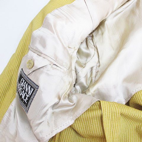 Gianni Versace Gianni Versace Striped Pattern Tailored Jacket 44 Yellow