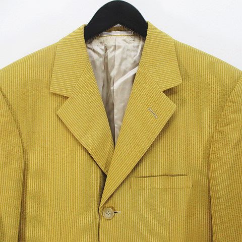 Gianni Versace Gianni Versace Striped Pattern Tailored Jacket 44 Yellow
