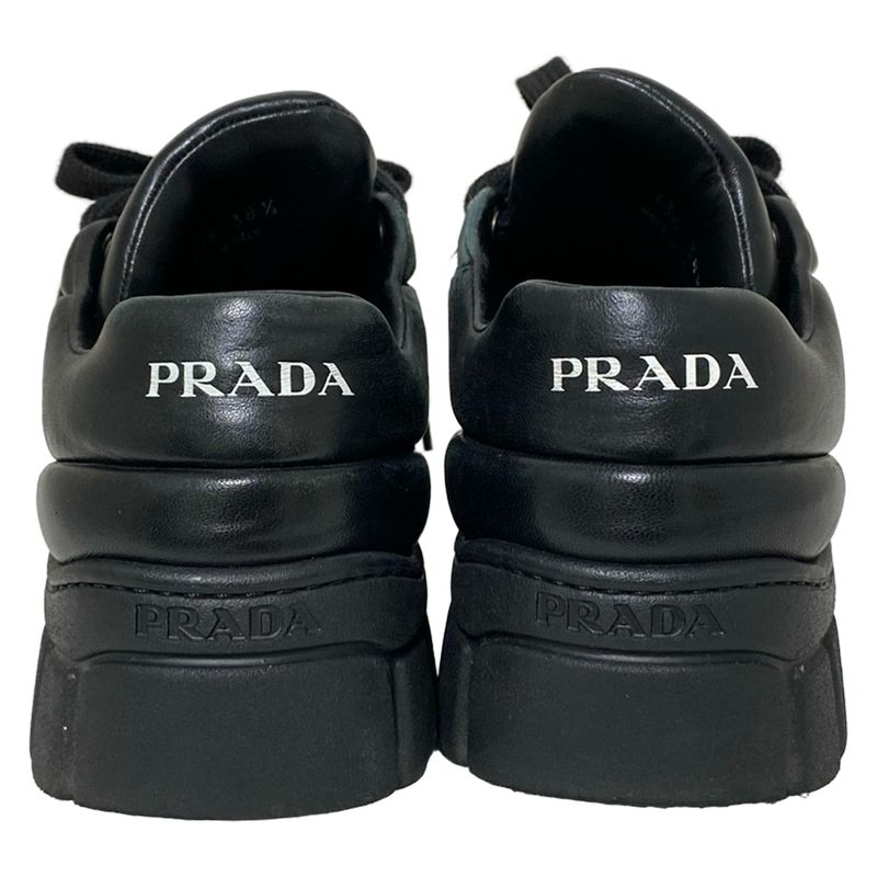Prada Sneakers 381 2 Women's - Black Insole Removable Thick Sole Sneakers