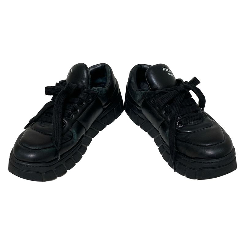 Prada Sneakers 381 2 Women's - Black Insole Removable Thick Sole Sneakers