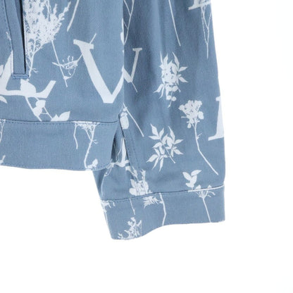 Louis Vuitton 22aw LV All Over Leaf Pattern Denim Jacket Light Blue Rm222q Nf1