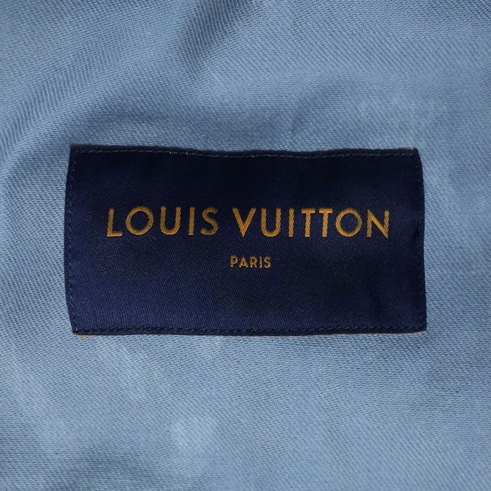 Louis Vuitton 22aw LV All Over Leaf Pattern Denim Jacket Light Blue Rm222q Nf1