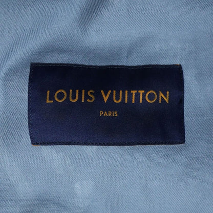 Louis Vuitton 22aw LV All Over Leaf Pattern Denim Jacket Light Blue Rm222q Nf1