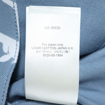 Louis Vuitton 22aw LV All Over Leaf Pattern Denim Jacket Light Blue Rm222q Nf1