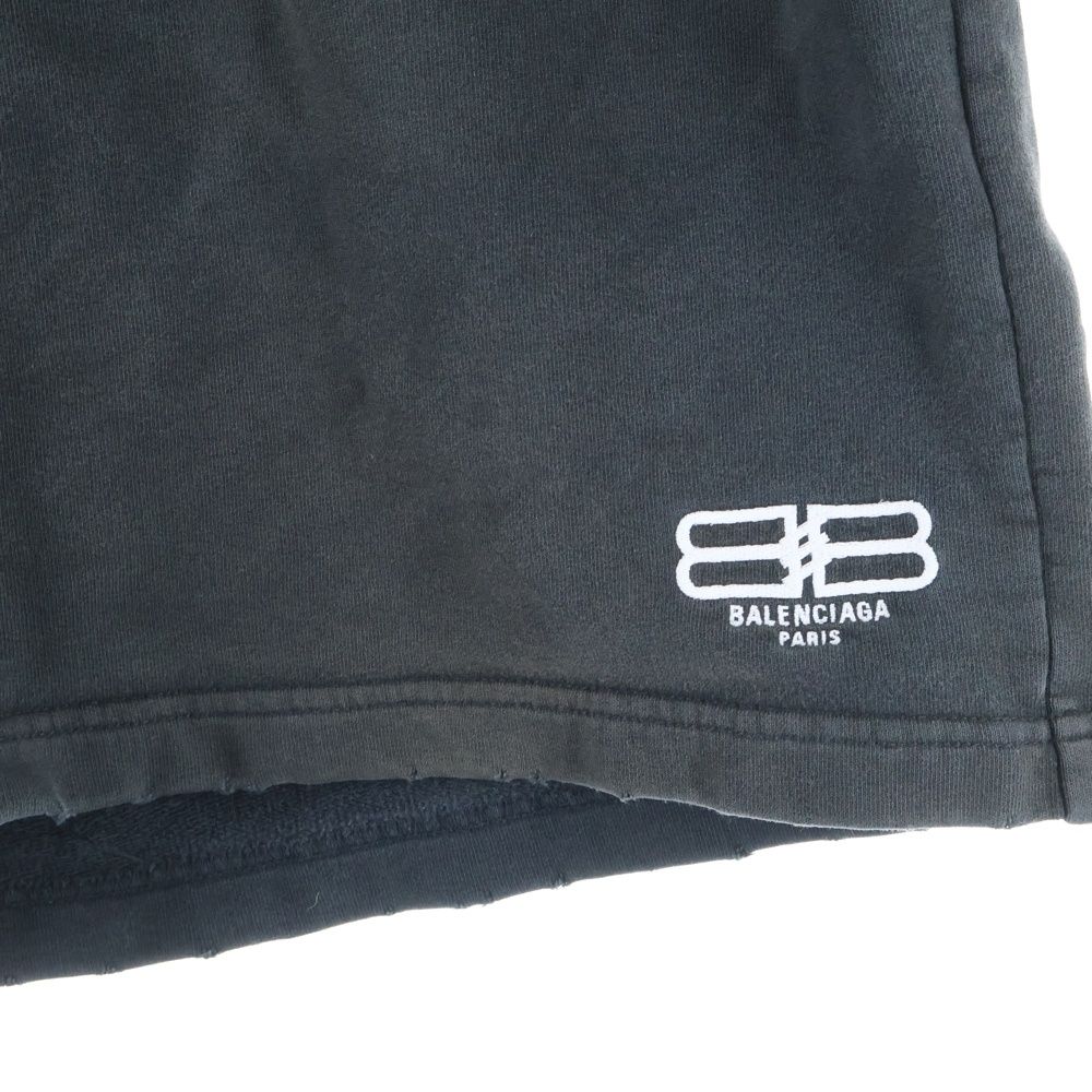 Balenciaga BB Paris Icon Logo Embroidery Sweat Shorts Shorts Black 676137 Tmvg6
