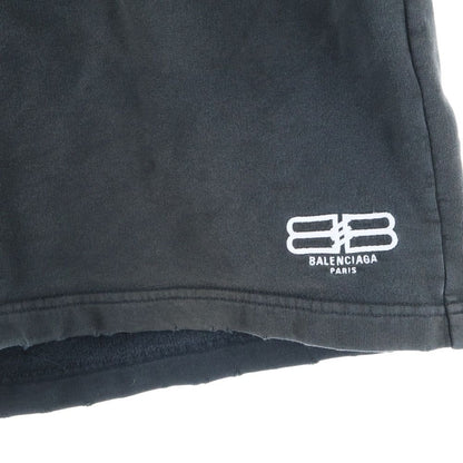 Balenciaga BB Paris Icon Logo Embroidery Sweat Shorts Shorts Black 676137 Tmvg6