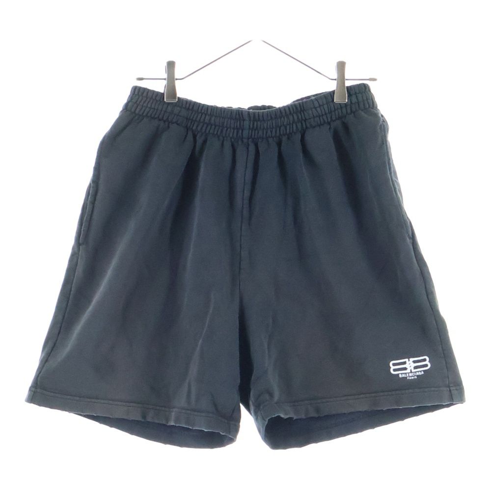 Balenciaga BB Paris Icon Logo Embroidery Sweat Shorts Shorts Black 676137 Tmvg6