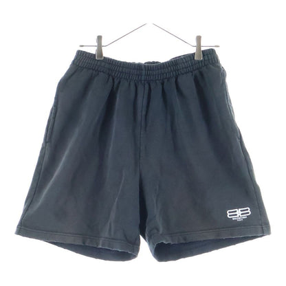 Balenciaga BB Paris Icon Logo Embroidery Sweat Shorts Shorts Black 676137 Tmvg6