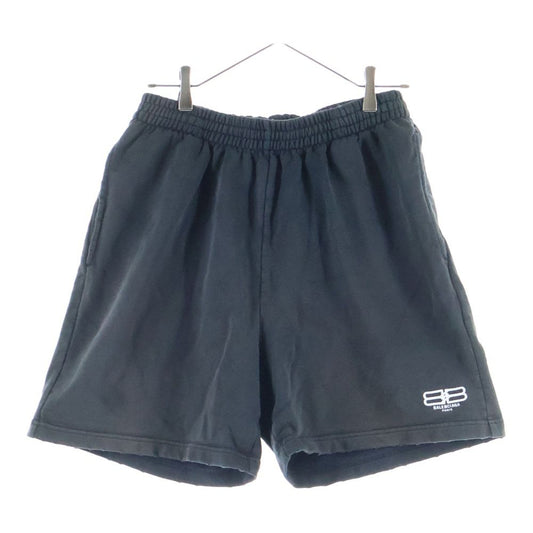 Balenciaga BB Paris Icon Logo Embroidery Sweat Shorts Shorts Black 676137 Tmvg6