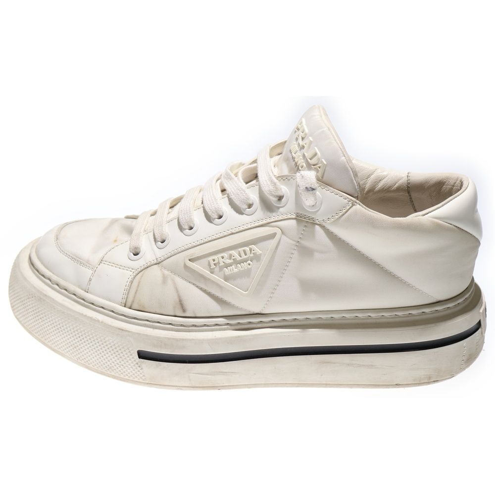 Prada Re-Nylon 2eg376 Low Cut Triangle Logo Sneakers White