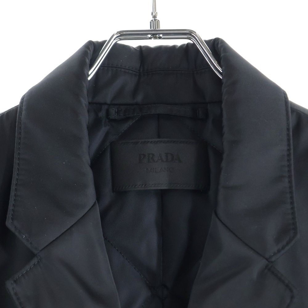 Prada 3b Nylon Tailored Jacket Triangle Logo Quilted Lining Nylon Tailored