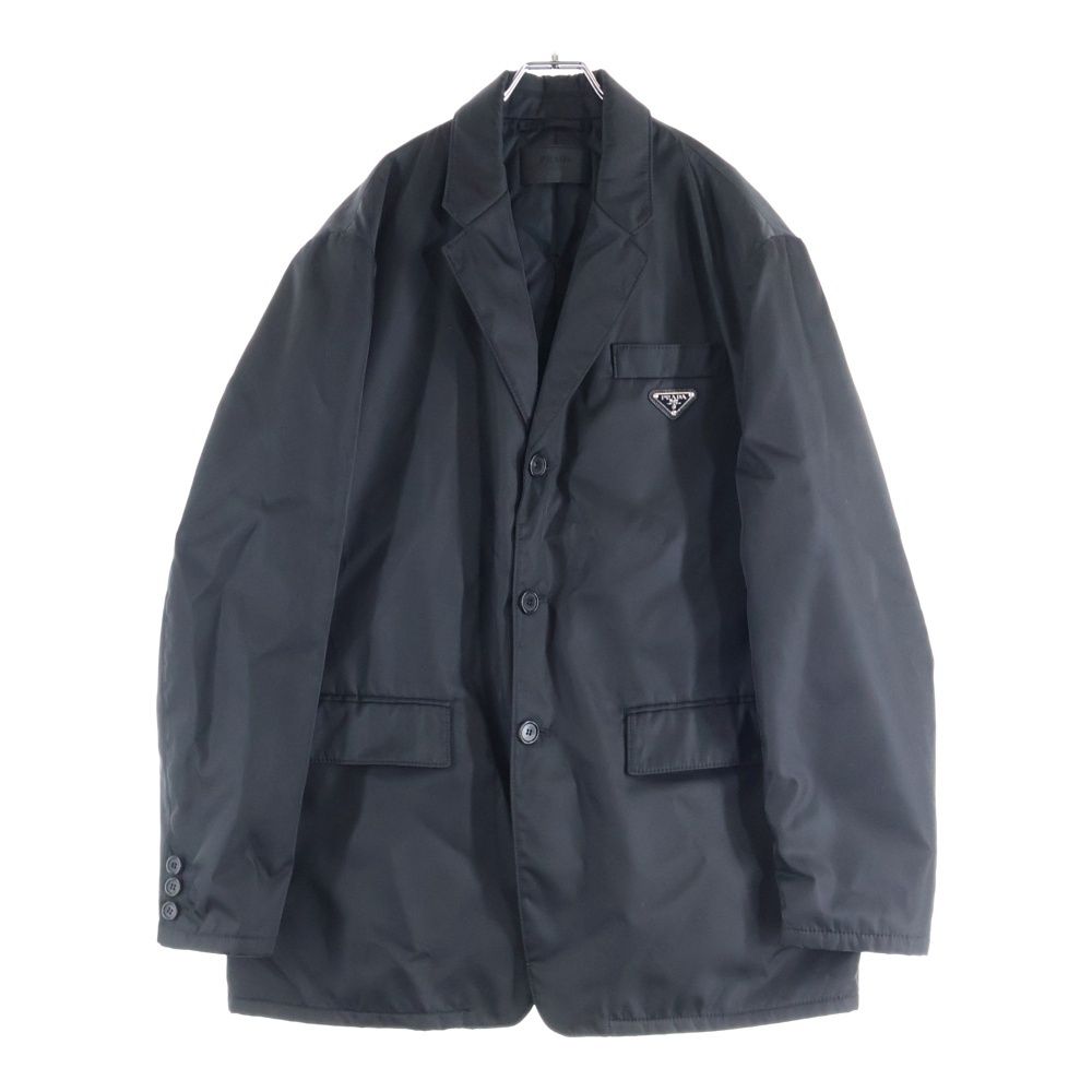 Prada 3b Nylon Tailored Jacket Triangle Logo Quilted Lining Nylon Tailored