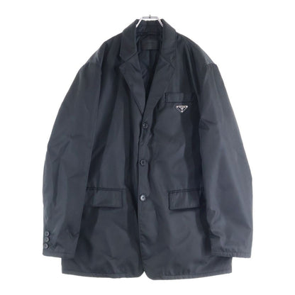 Prada 3b Nylon Tailored Jacket Triangle Logo Quilted Lining Nylon Tailored