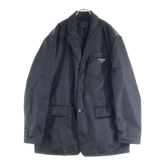 Prada 3b Nylon Tailored Jacket Triangle Logo Quilted Lining Nylon Tailored