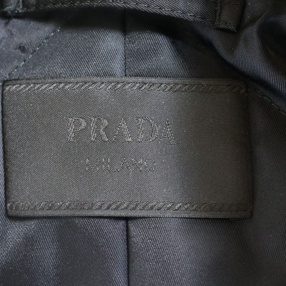 Prada 3b Nylon Tailored Jacket Triangle Logo Quilted Lining Nylon Tailored
