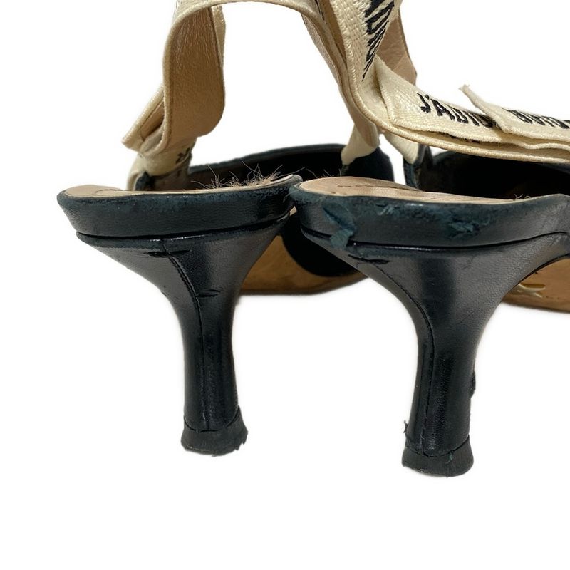 Dior Christian Dior Sandals 361 2d Women's Ring Back Black X White J'adior