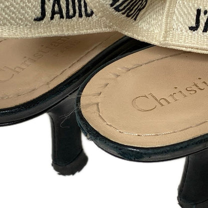 Dior Christian Dior Sandals 361 2d Women's Ring Back Black X White J'adior