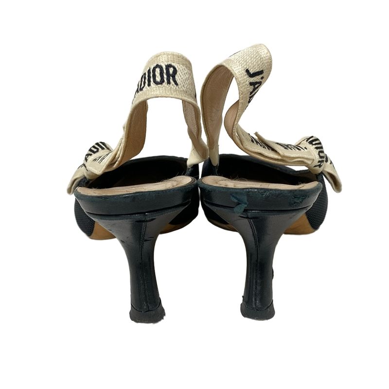 Dior Christian Dior Sandals 361 2d Women's Ring Back Black X White J'adior