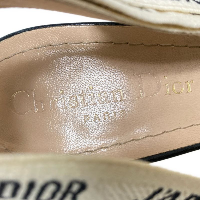 Dior Christian Dior Sandals 361 2d Women's Ring Back Black X White J'adior