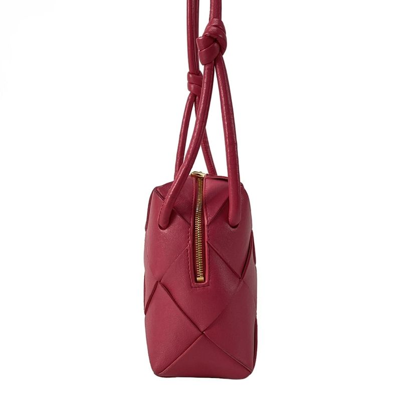 Bottega Veneta Shoulder Bag Maxi Intrecciato Pink Leather