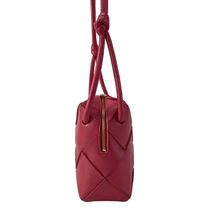 Bottega Veneta Shoulder Bag Maxi Intrecciato Pink Leather