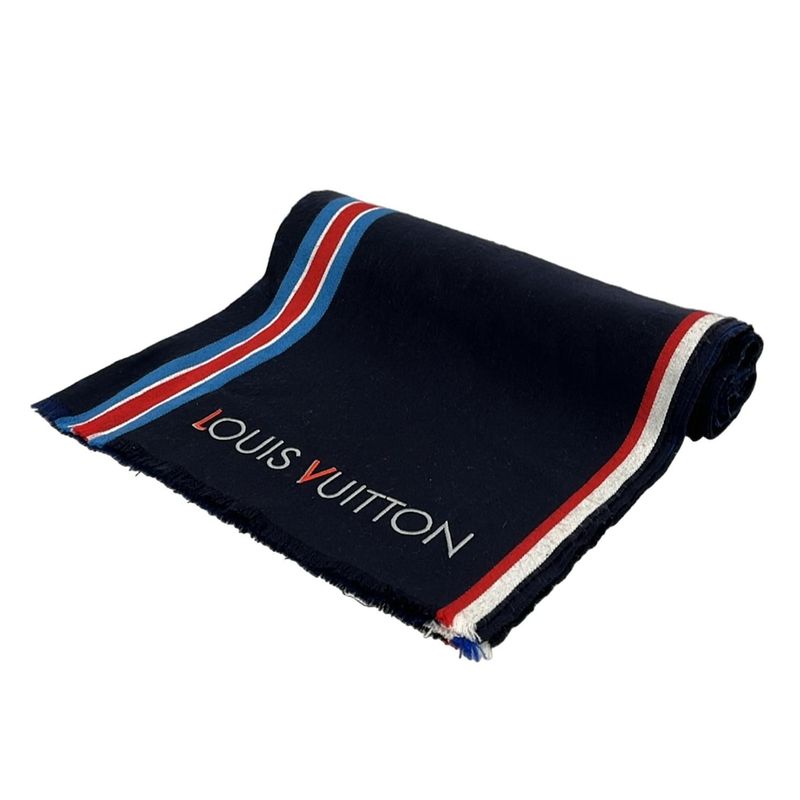 Louis Vuitton Shawl - M71659 Black X Navy X Multi Monogram Pattern Wool