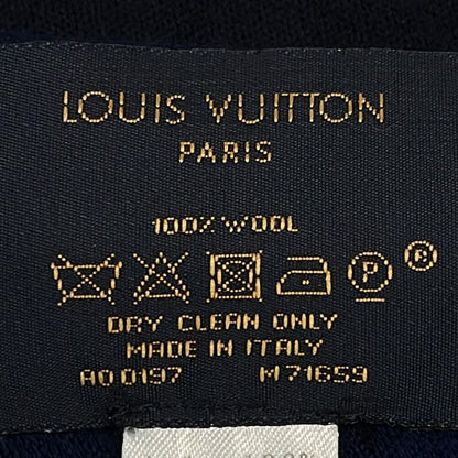 Louis Vuitton Shawl - M71659 Black X Navy X Multi Monogram Pattern Wool