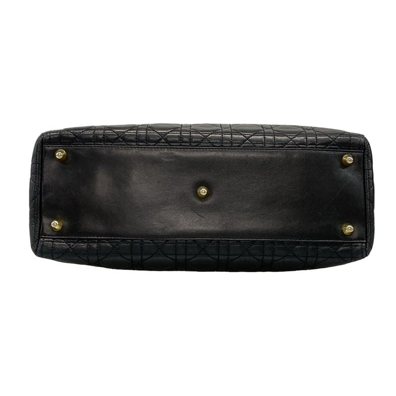 Dior Christian Dior Handbag Lady Dior Large Bag Black Gold Hardware Lambskin