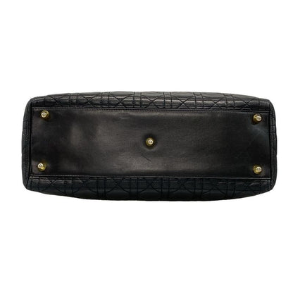 Dior Christian Dior Handbag Lady Dior Large Bag Black Gold Hardware Lambskin