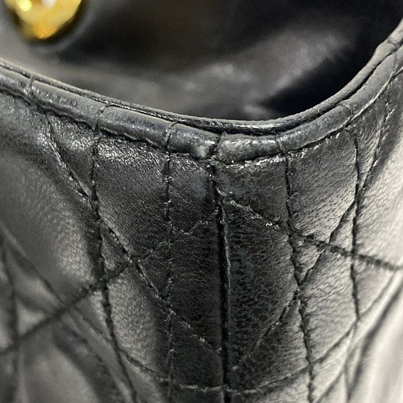 Dior Christian Dior Handbag Lady Dior Large Bag Black Gold Hardware Lambskin