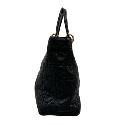 Dior Christian Dior Handbag Lady Dior Large Bag Black Gold Hardware Lambskin