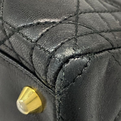 Dior Christian Dior Handbag Lady Dior Large Bag Black Gold Hardware Lambskin