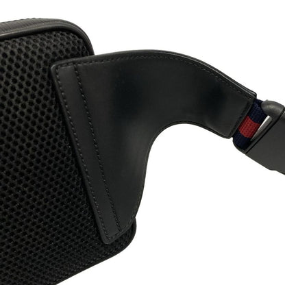 Gucci Waist Pouch Soft GG Supreme Belt Bag 474293 Black X Light Gray Leather