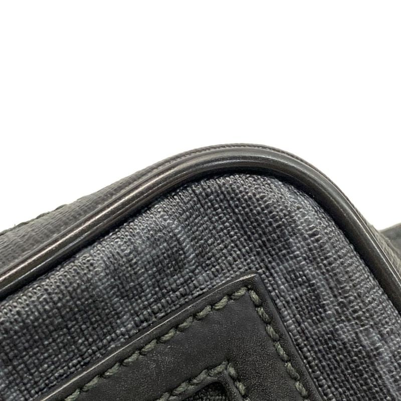 Gucci Waist Pouch Soft GG Supreme Belt Bag 474293 Black X Light Gray Leather