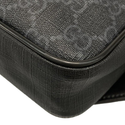 Gucci Waist Pouch Soft GG Supreme Belt Bag 474293 Black X Light Gray Leather