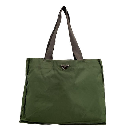 Prada Tote Bag - Green X Dark Brown