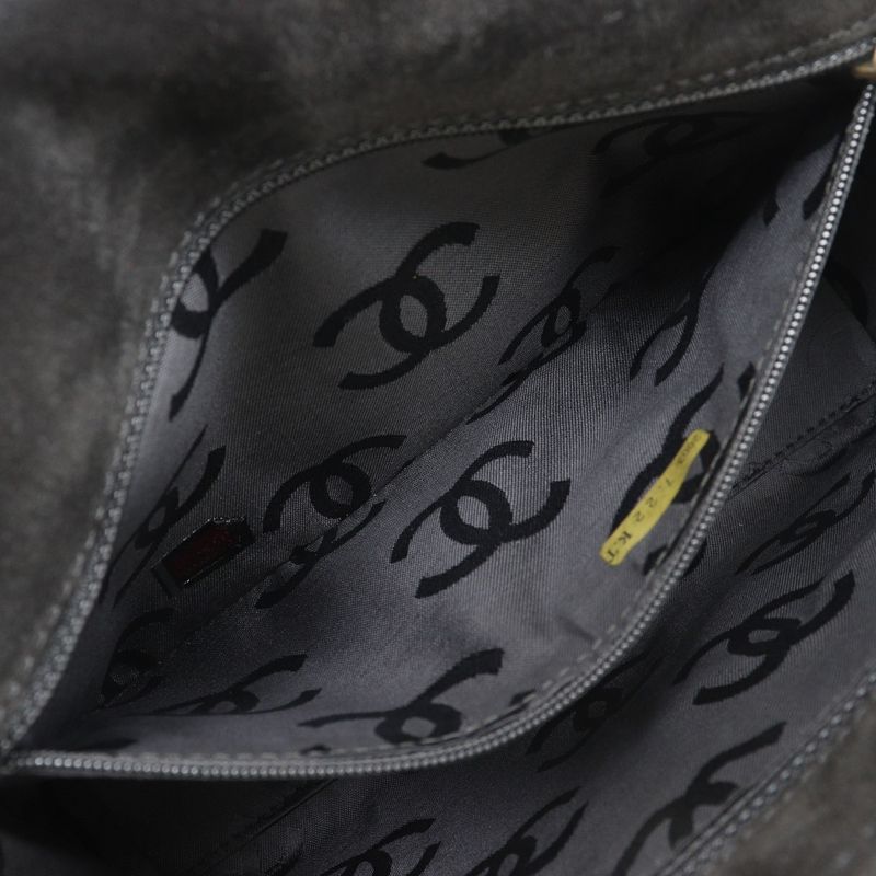 Chanel Wild Stitch A19343y02640 Suede Black Women's Shoulder Bag